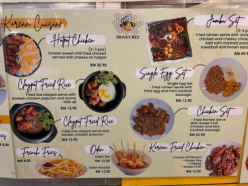 honeybee menu 2